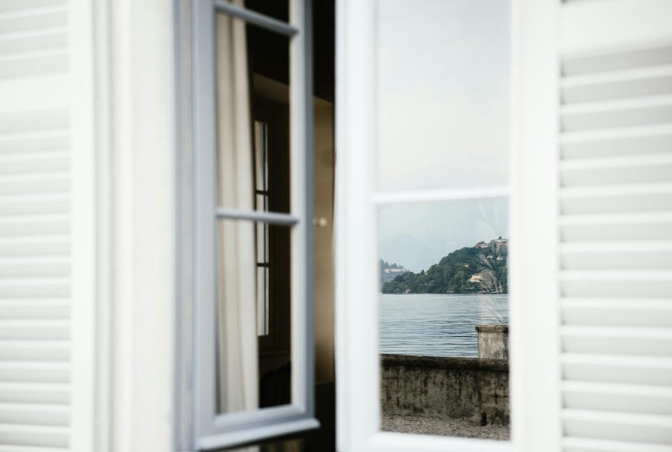 White Wooden Framed Glass Window